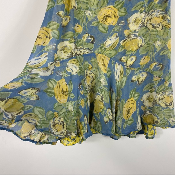 Sarah Arizona Floral and Abstract Patterned REVERSE Skirt Two in One 100% Rayon - Picture 4 of 9